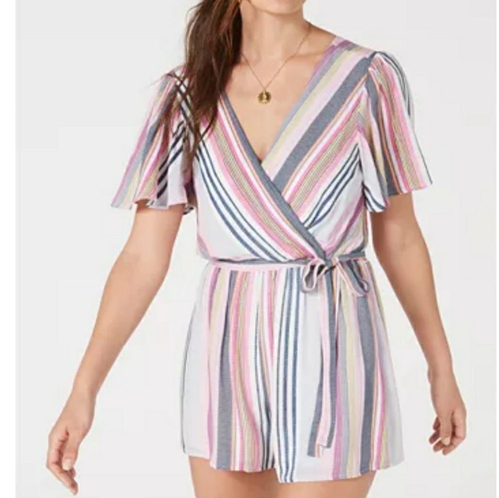 Cute Pink and Navy Romper